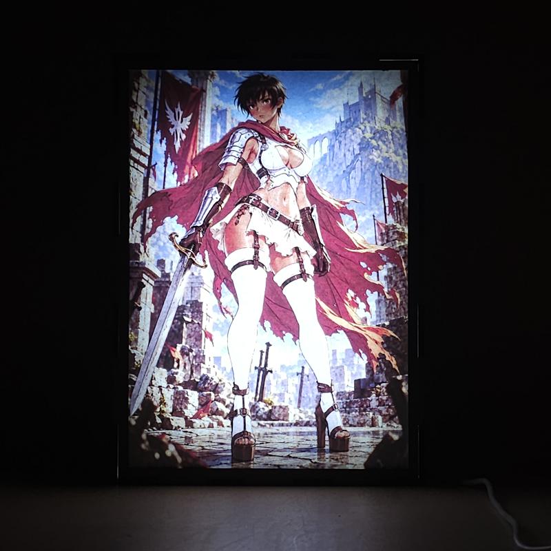 Lámpara Casca - Berserk - Guerrera en Ruinas - lámpara encendida