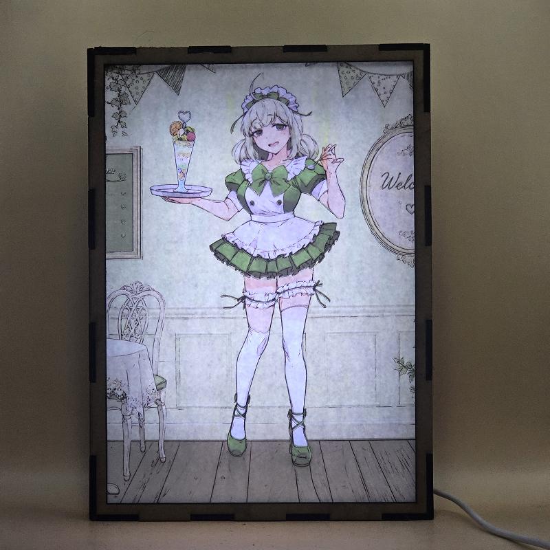 Lámpara Kiwi Araga Maid - Mahou Shoujo ni Akogarete - lámpara encendida con luz ambiente
