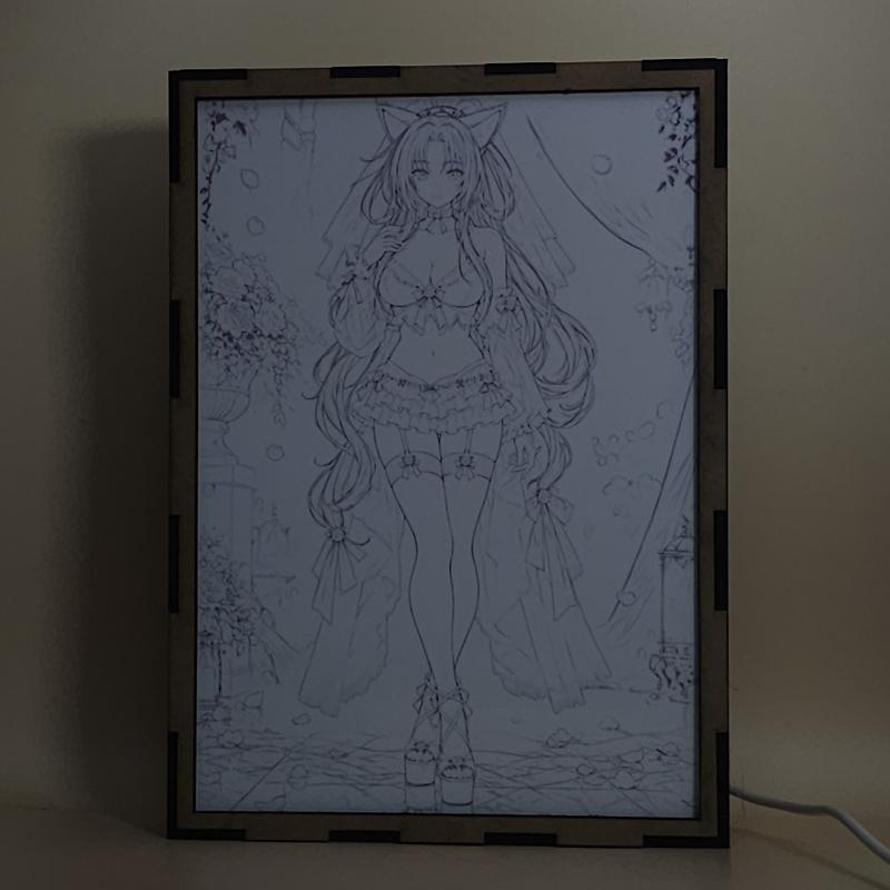 Lámpara LED Kuroka High School DxD - Noche de rosas azules - lámpara apagada