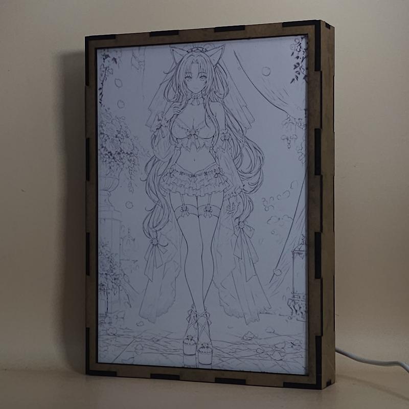 Lámpara LED Kuroka High School DxD - Noche de rosas azules - lámpara apagada