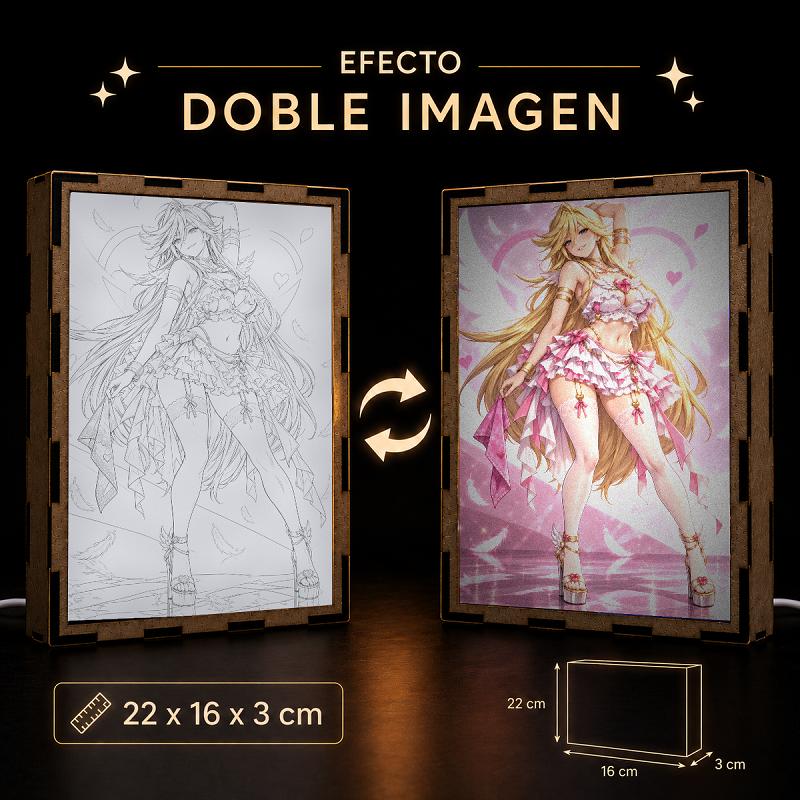 Lámpara LED Panty Anarchy - corazones, alas y plumas rosas - producto AnimeWaifu