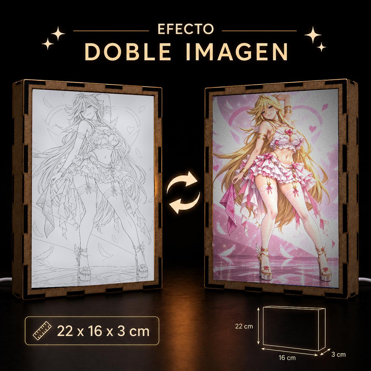 Lámpara LED Panty Anarchy - corazones, alas y plumas rosas - producto AnimeWaifu