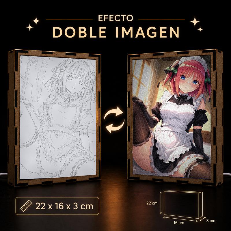 Lámpara LED Anime Nino Nakano | Las Quintillizas | Efecto Doble Imagen - producto AnimeWaifu
