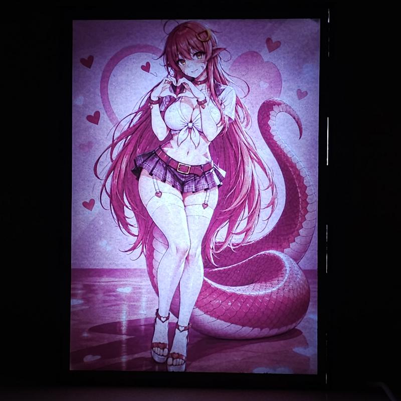 Lámpara LED Miia - Monster Musume - Corazones - lámpara encendida