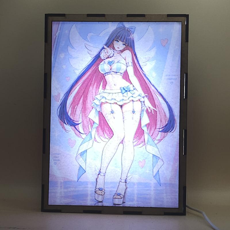 Lámpara LED Stocking Anarchy - Panty & Stocking - Ángel de Corazones - lámpara encendida con luz ambiente