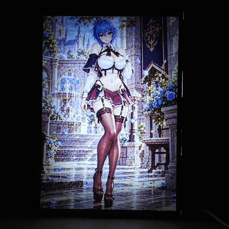 Lámpara LED Xenovia Quarta - High School DxD - Jardín de Rosas Azules - lámpara encendida