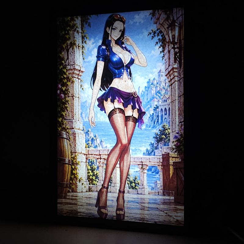 Lámpara Nico Robin – One Piece, con falda acampanada - lámpara encendida