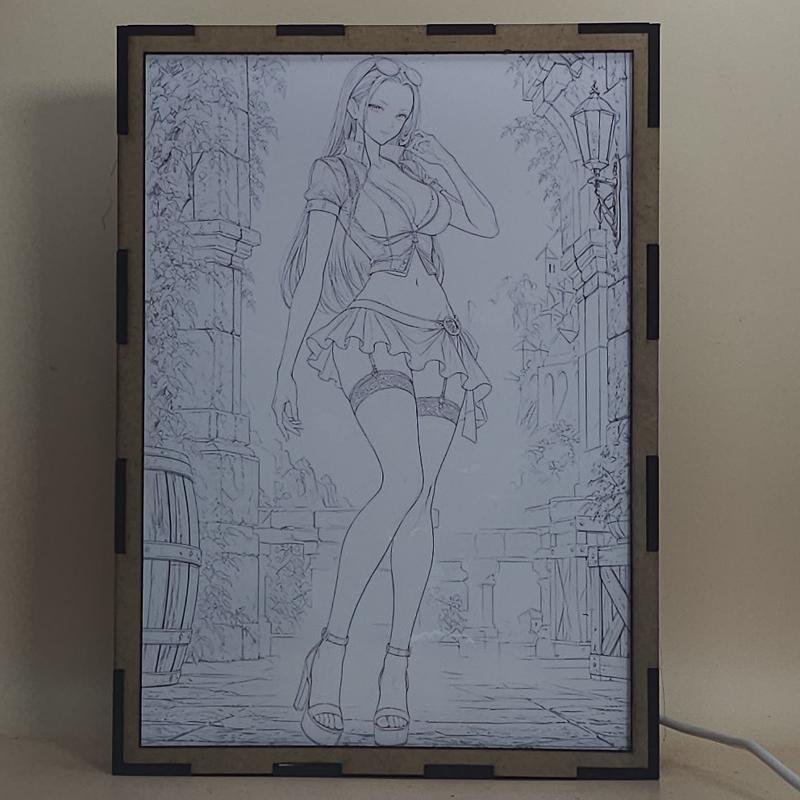 Lámpara Nico Robin – One Piece, con falda acampanada - lámpara apagada
