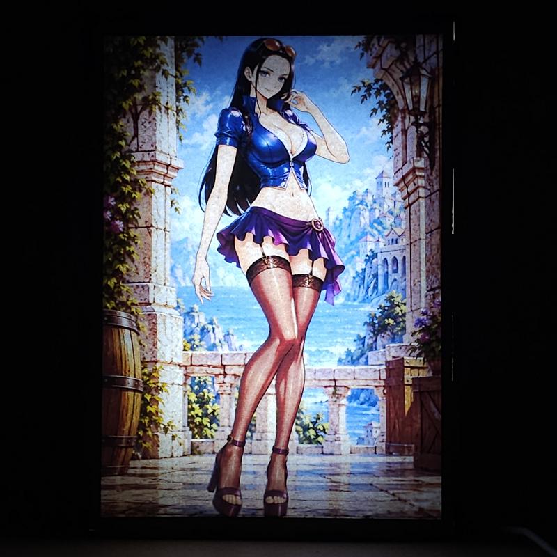 Lámpara Nico Robin – One Piece, con falda acampanada - lámpara encendida