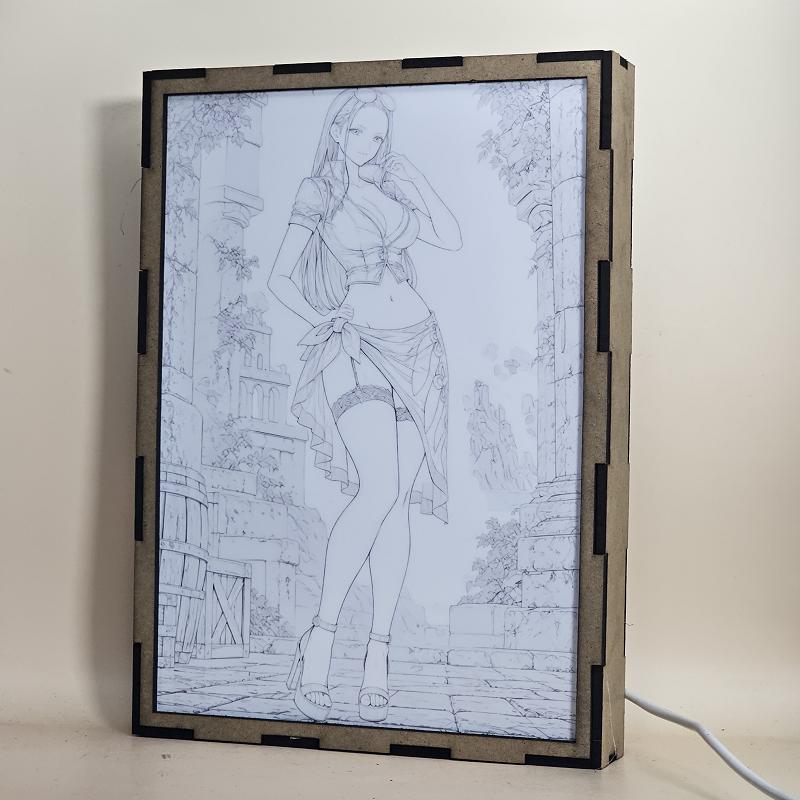 Lámpara Nico Robin – One Piece | Pareo rojo - lámpara apagada