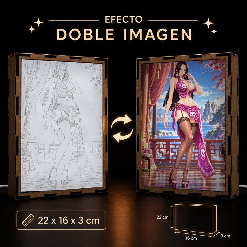 Lámpara LED Boa Hancock One Piece Rosa Oriental - producto AnimeWaifu