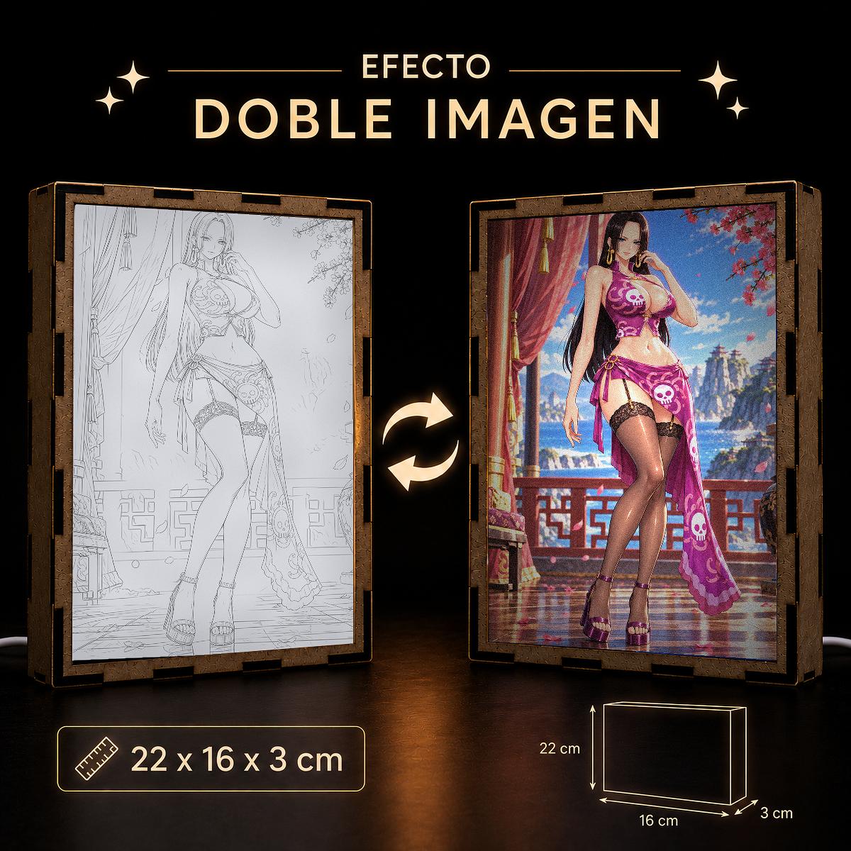 Lámpara LED Boa Hancock One Piece Rosa Oriental - producto AnimeWaifu