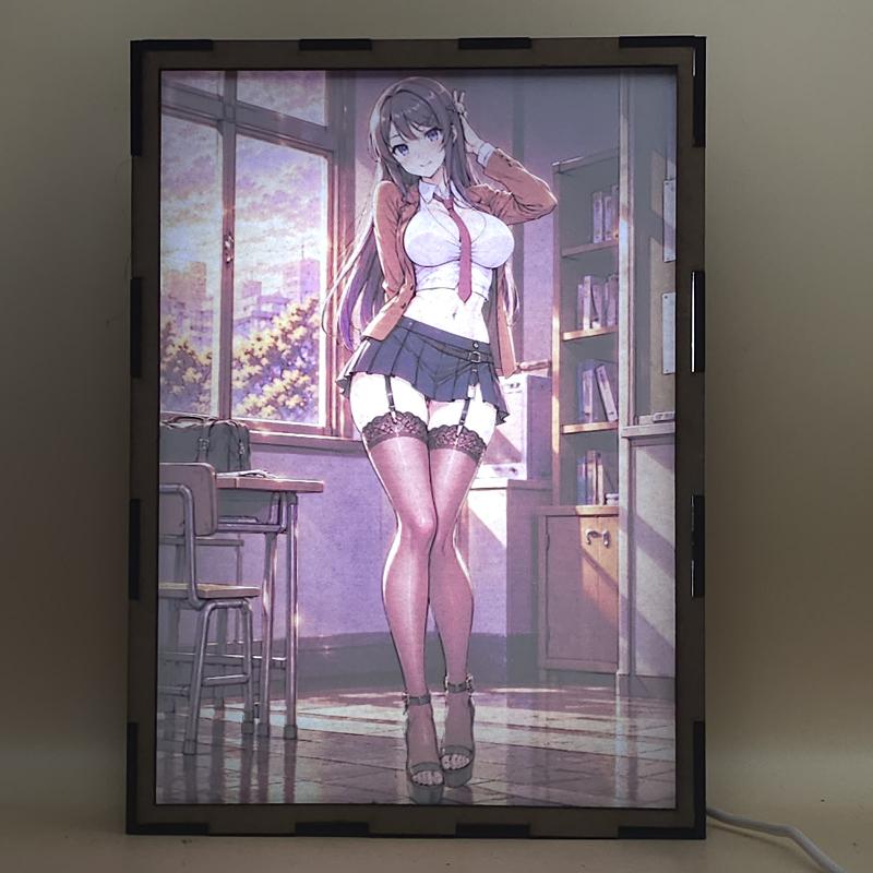Lámpara LED Mai Sakurajima Bunny Girl Senpai Aula al Atardecer - lámpara encendida con luz ambiente
