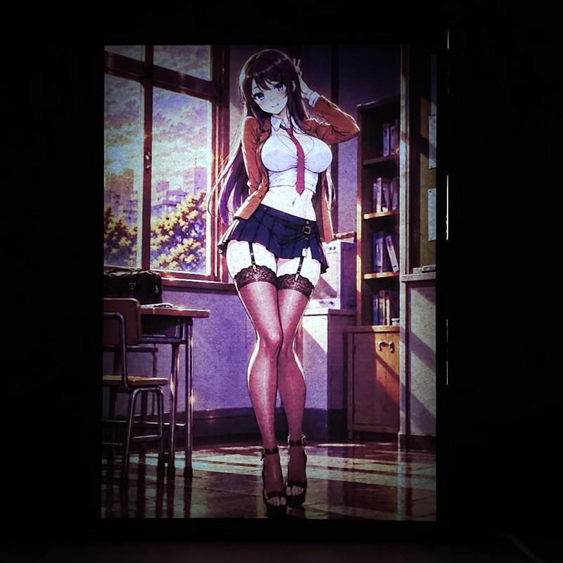 Lámpara LED Mai Sakurajima Bunny Girl Senpai Aula al Atardecer - lámpara encendida