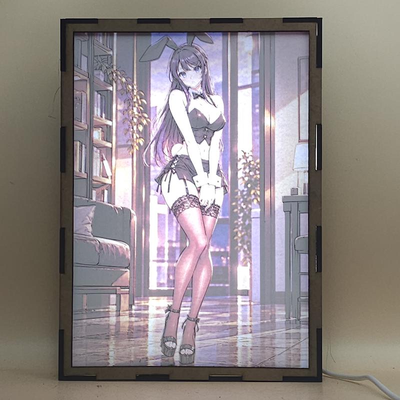 Lámpara LED Mai Sakurajima Bunny Girl Senpai Bunny Atardecer - lámpara encendida con luz ambiente