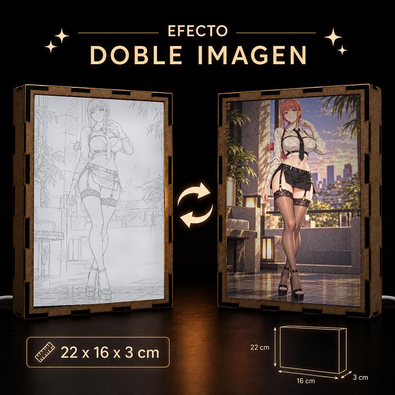 Lámpara LED Makima Chainsaw Man Oficina Atardecer - producto AnimeWaifu