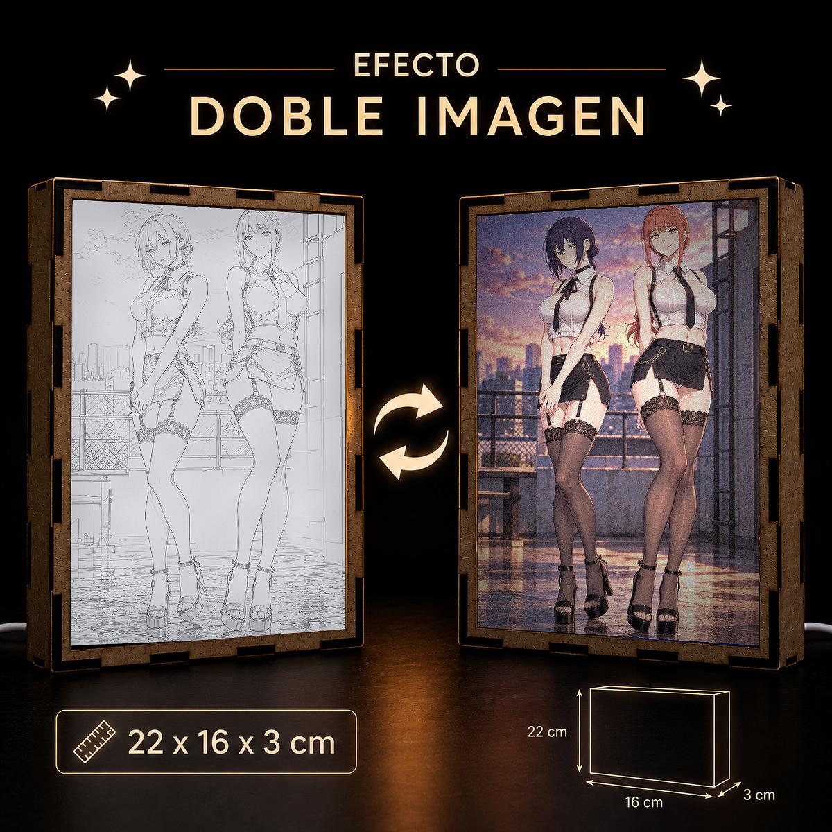 Lámpara LED Makima & Reze Chainsaw Man Azotea - producto AnimeWaifu