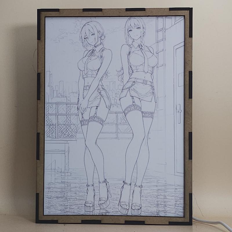 Lámpara LED Makima & Reze Chainsaw Man Azotea - lámpara apagada