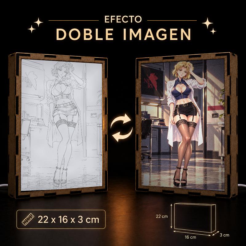 Lámpara LED Ritsuko Akagi Neon Genesis Evangelion NERV Laboratorio - producto AnimeWaifu