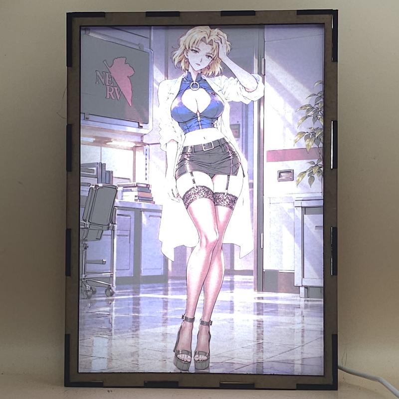 Lámpara LED Ritsuko Akagi Neon Genesis Evangelion NERV Laboratorio - lámpara encendida con luz ambiente