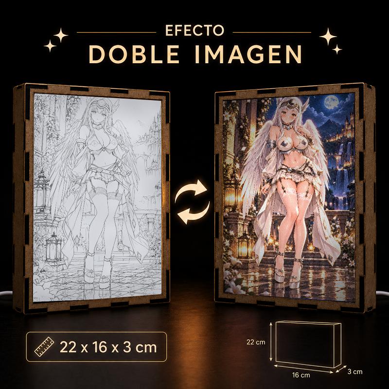 Lámpara LED Kaori Shirasaki Apostle - Jardín nocturno y castillo iluminado - producto AnimeWaifu