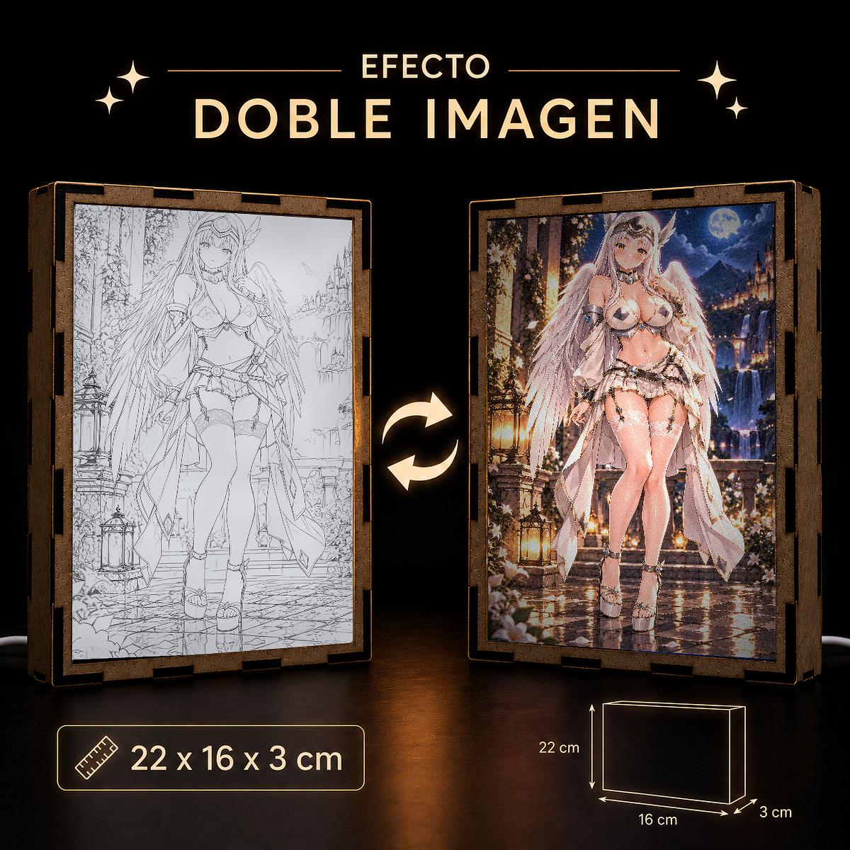 Lámpara LED Kaori Shirasaki Apostle - Jardín nocturno y castillo iluminado - producto AnimeWaifu
