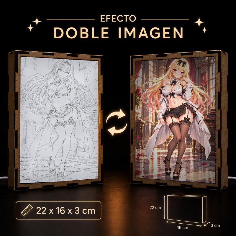 Lámpara LED Yue - Salón de palacio entre rosas y luz dorada - producto AnimeWaifu