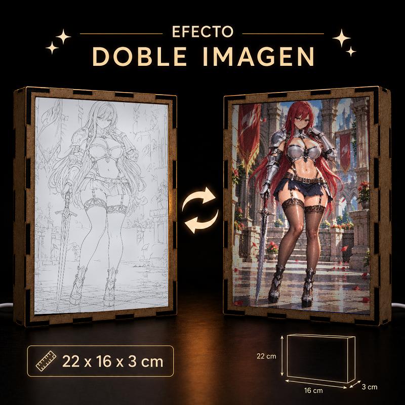 Lámpara LED Erza Scarlet Fairy Tail Armadura y Castillo - producto AnimeWaifu