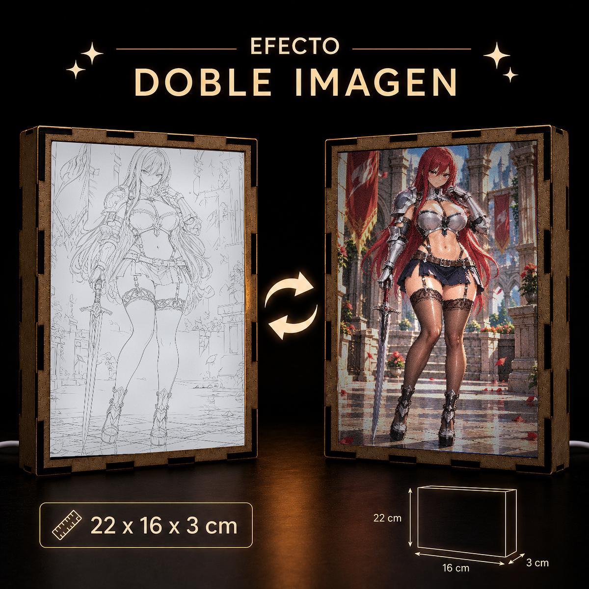 Lámpara LED Erza Scarlet Fairy Tail Armadura y Castillo - producto AnimeWaifu