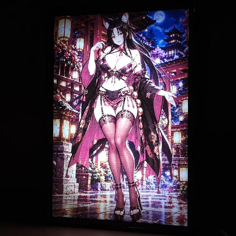 Lámpara LED Kuroka High School DxD – Noche Japonesa - lámpara encendida