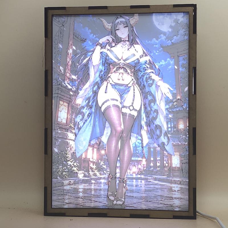 Lámpara LED Mirajane Seilah Fairy Tail – Noche de Luna - lámpara encendida con luz ambiente
