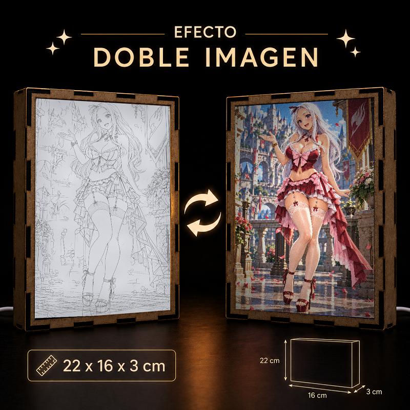 Lámpara LED Mirajane Strauss Fairy Tail – Vestido Rojo en Castillo - producto AnimeWaifu