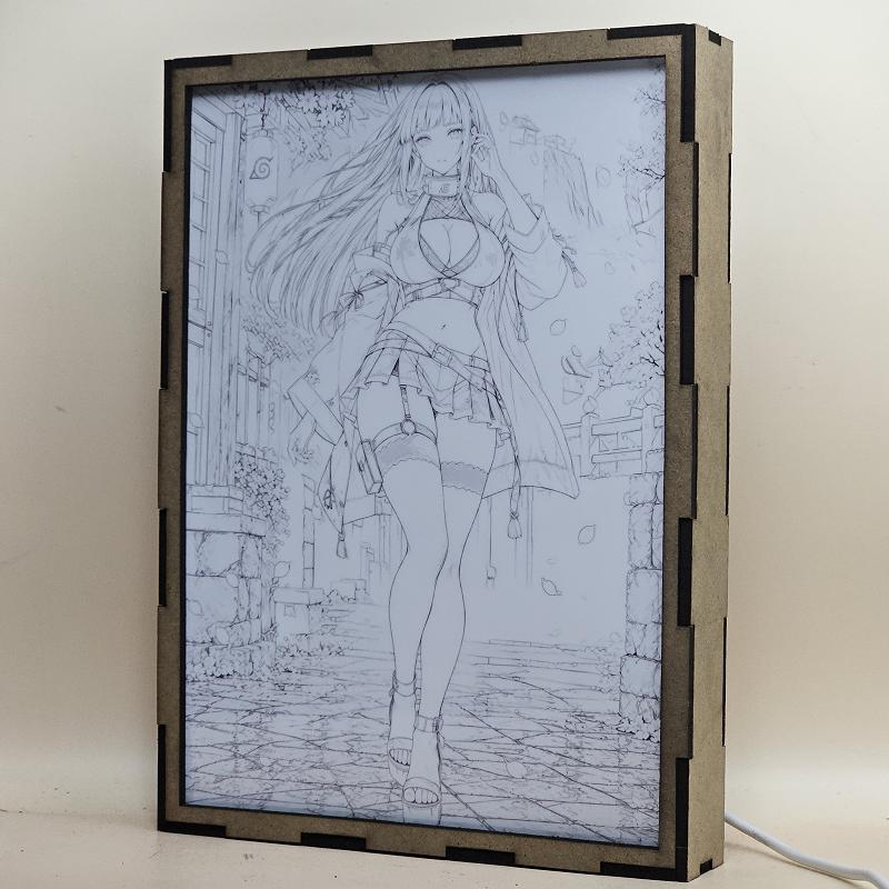 Lámpara LED Hinata Hyuga Naruto – Konoha en primavera - lámpara apagada