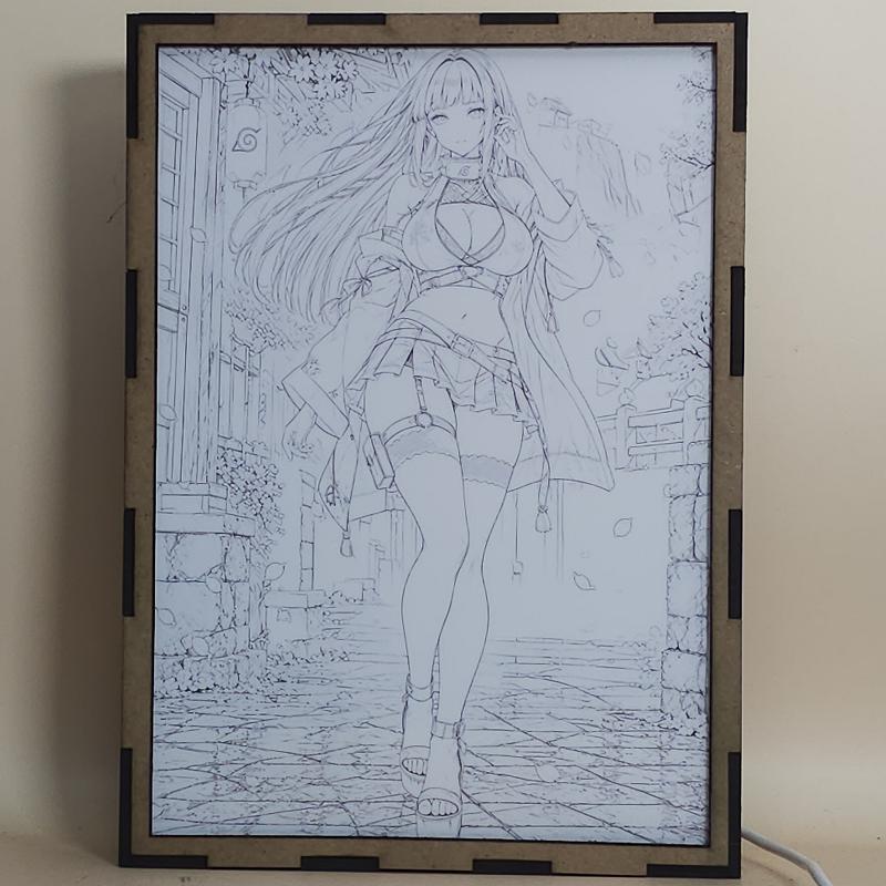 Lámpara LED Hinata Hyuga Naruto – Konoha en primavera - lámpara apagada
