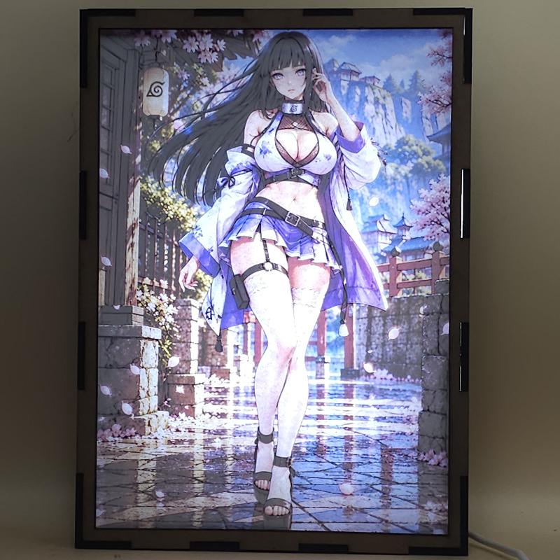 Lámpara LED Hinata Hyuga Naruto – Konoha en primavera - lámpara encendida con luz ambiente