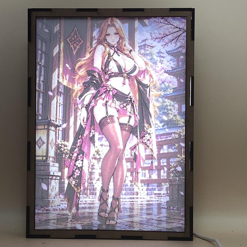Lámpara LED Rangiku Matsumoto Bleach – Cerezos japoneses - lámpara encendida con luz ambiente