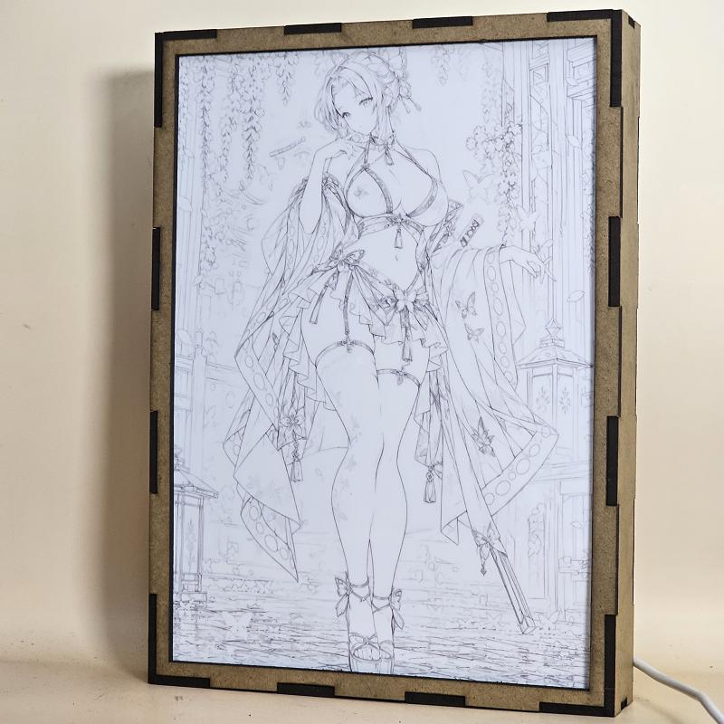 Lámpara LED Shinobu Kocho Demon Slayer – Mariposas y glicinias - lámpara apagada