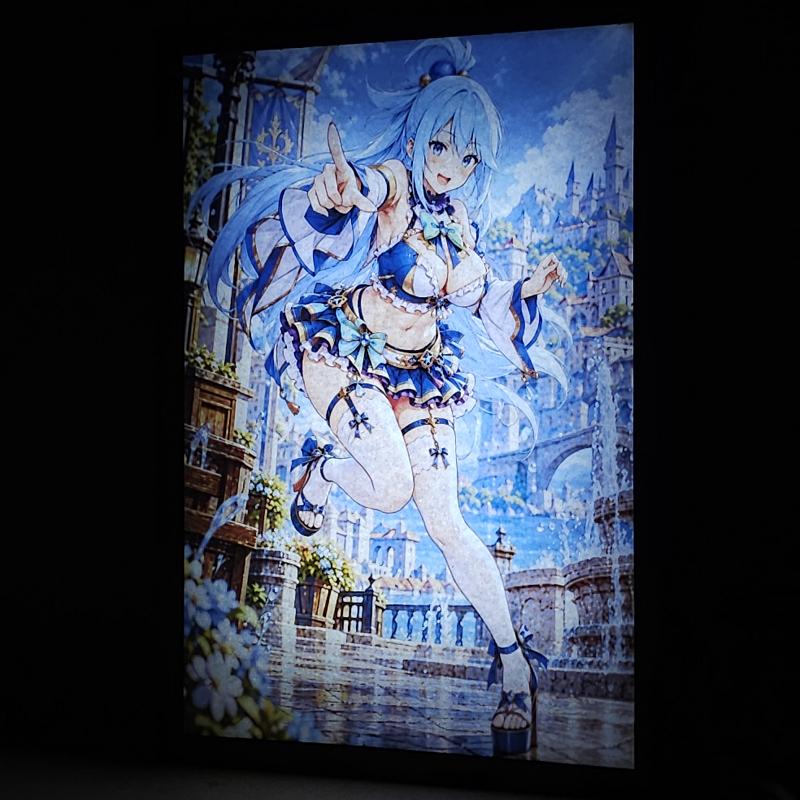 Lámpara LED Aqua - Konosuba - Fuente del Castillo - lámpara encendida