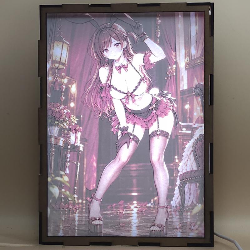 Lámpara LED Chizuru Ichinose - Rent-A-Girlfriend - Bunny Carmesí - lámpara encendida con luz ambiente