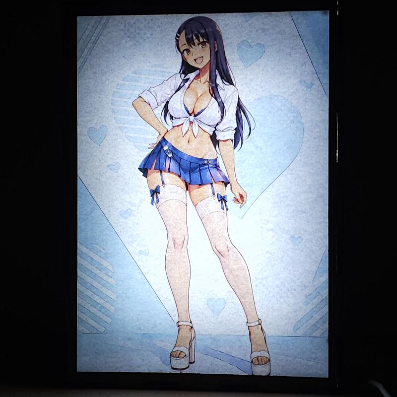 Lámpara LED Hayase Nagatoro – Nagatoro – Corazones Azules - lámpara encendida