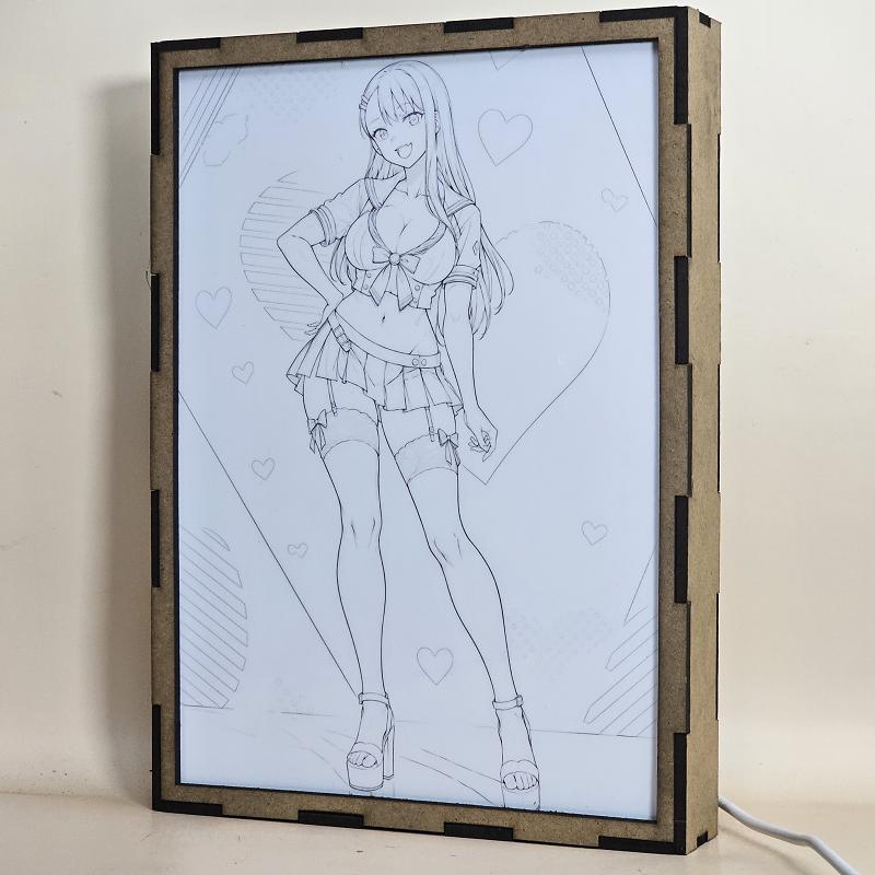 Lámpara LED Hayase Nagatoro – Nagatoro – Uniforme Marinero y Corazones Azules - lámpara apagada
