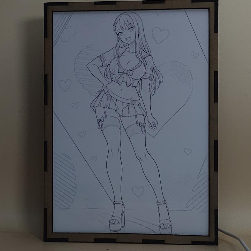 Lámpara LED Hayase Nagatoro – Nagatoro – Uniforme Marinero y Corazones Azules - lámpara apagada
