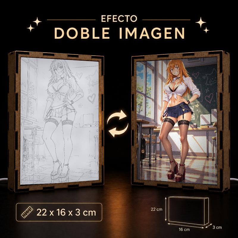 Lámpara LED Maki Gamou – Nagatoro – Aula Escolar y Camisa Blanca - producto AnimeWaifu