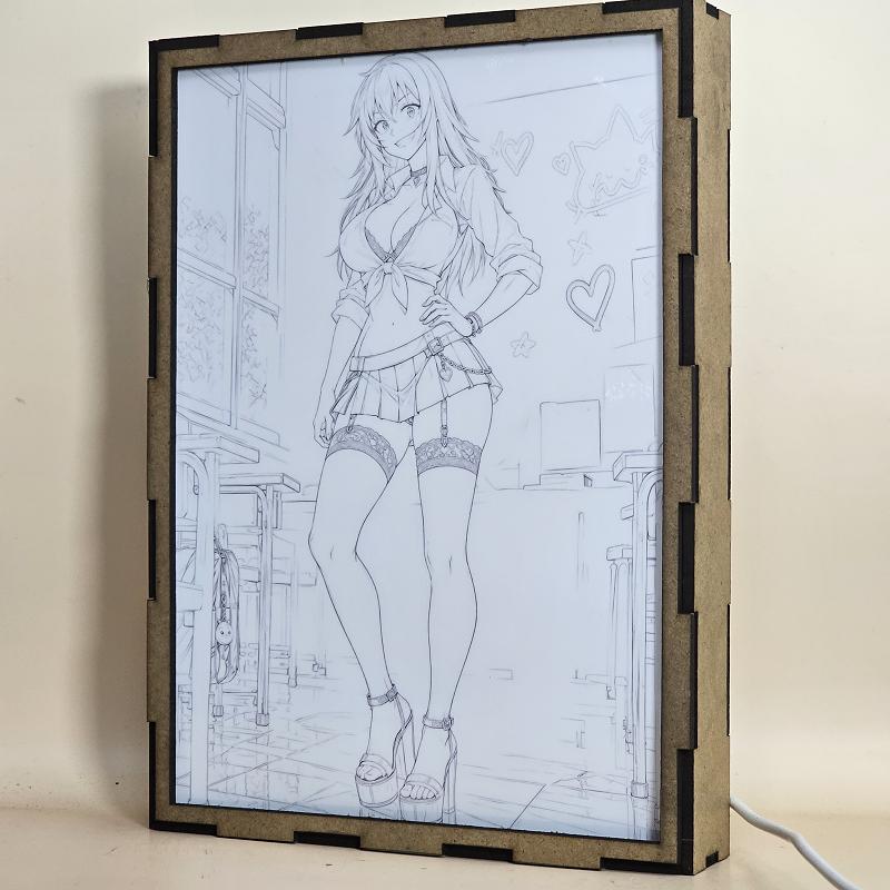 Lámpara LED Maki Gamou – Nagatoro – Aula Escolar y Camisa Blanca - lámpara apagada