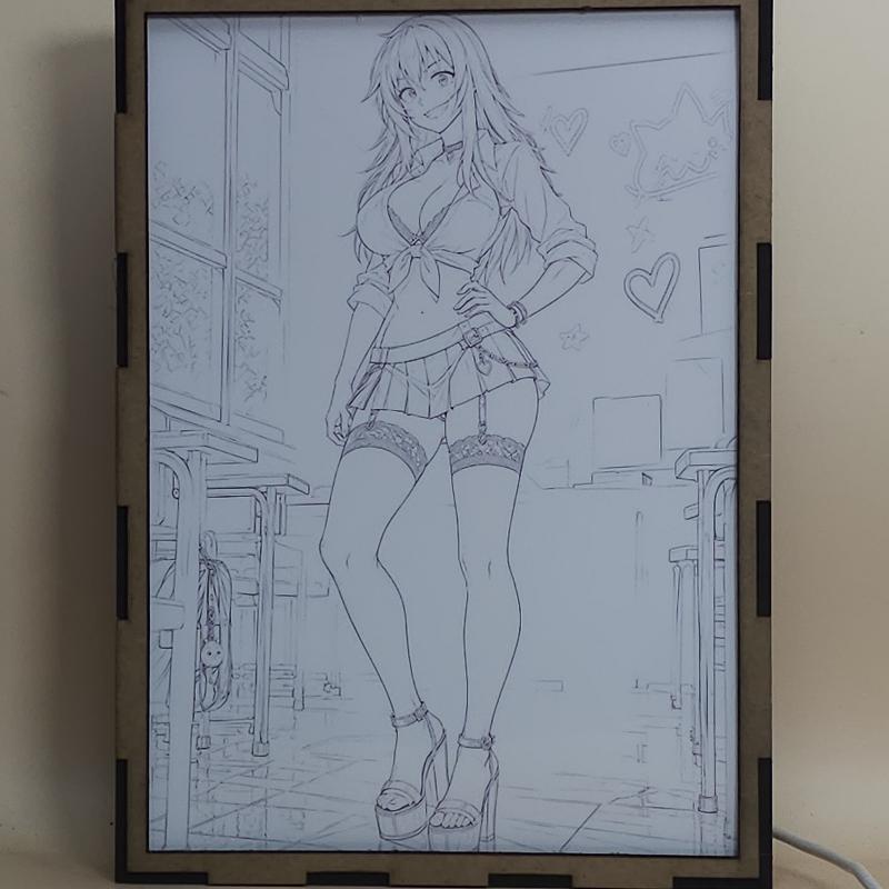Lámpara LED Maki Gamou – Nagatoro – Aula Escolar y Camisa Blanca - lámpara apagada