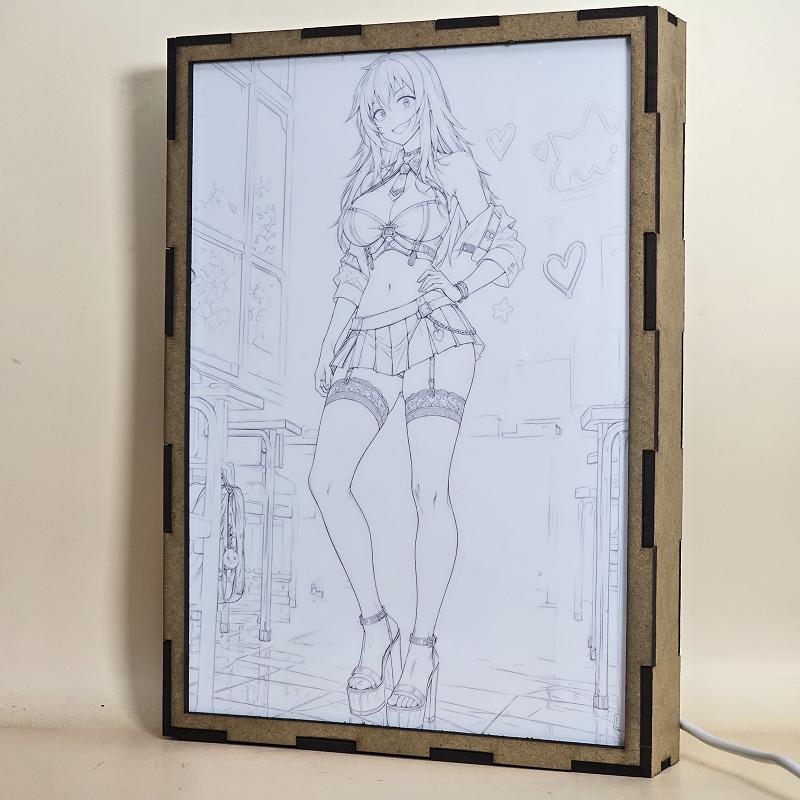 Lámpara LED Maki Gamou – Nagatoro – Aula Escolar y Top Negro - lámpara apagada