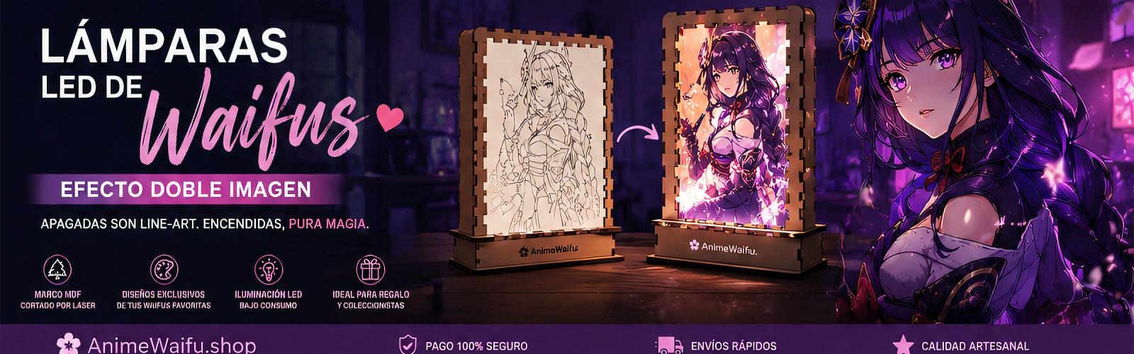 Banner de Lámparas LED de Waifus