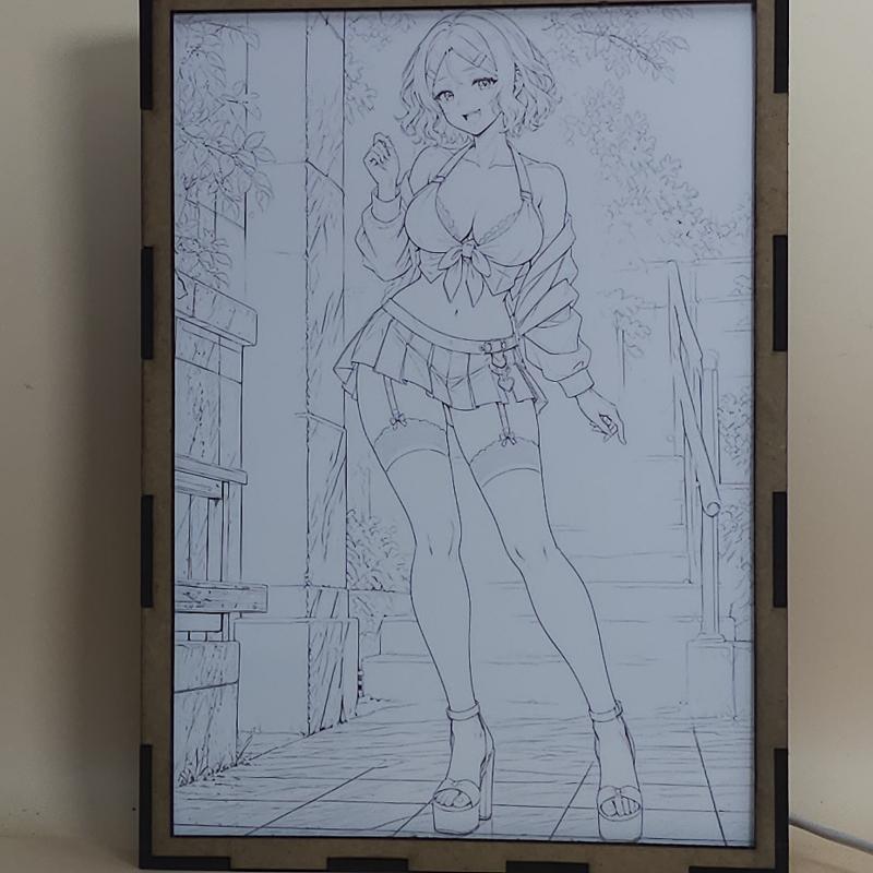 Lámpara LED Sakura – Nagatoro – Lazo Blanco en el Jardín - lámpara apagada