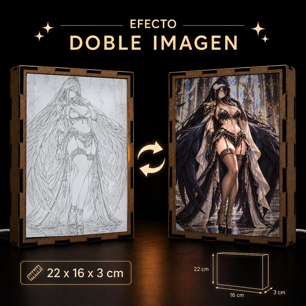 Lámpara LED Albedo - Overlord - Armadura negra y templo dorado - producto AnimeWaifu