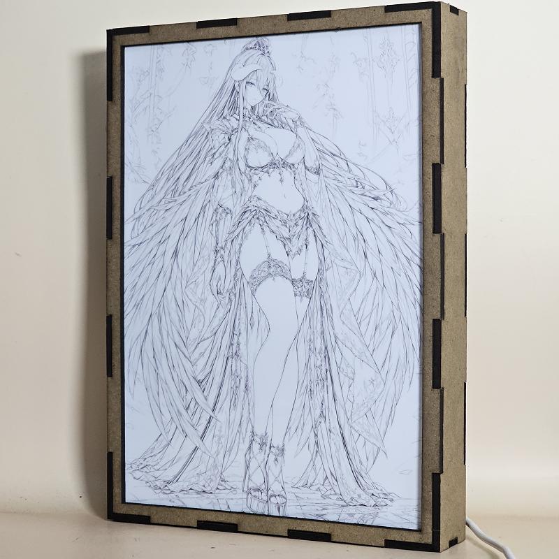Lámpara LED Albedo - Overlord - Armadura negra y templo dorado - lámpara apagada
